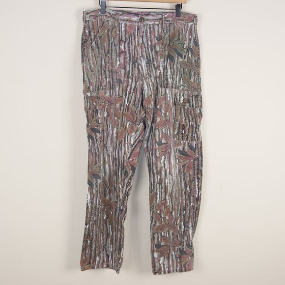 Vintage Realtree Camo Cargo Pants Adjustable Waist Mens Sz 34 x 30 - Picture 1 of 16